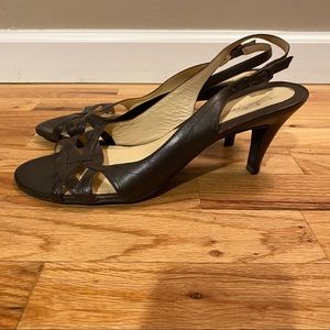 Cole Haan chocolate brown leather heals